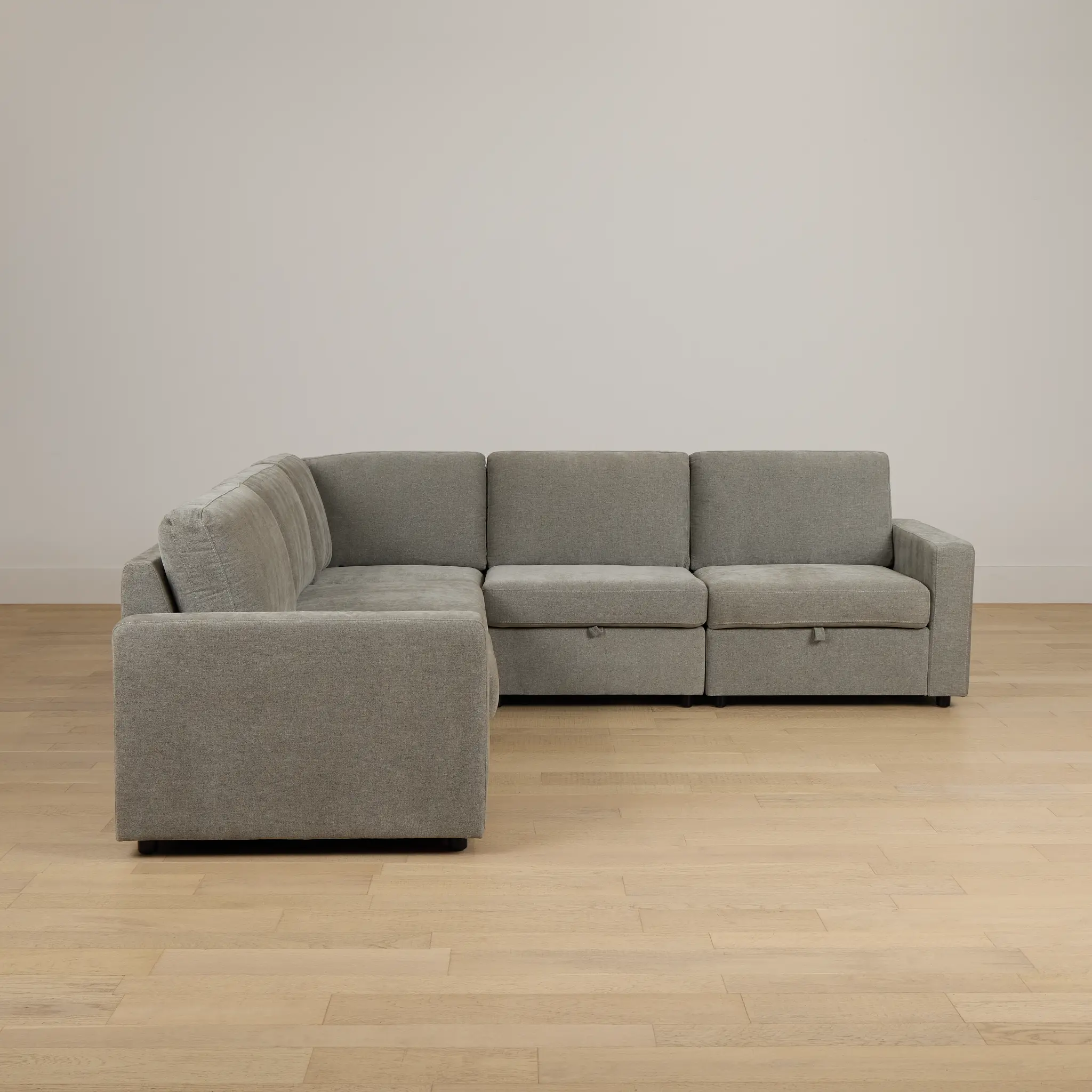 Addie Gray Fabric Small 2-arm Storage Sectional Addie Gray Fabric Small 2-arm Storage Sectional