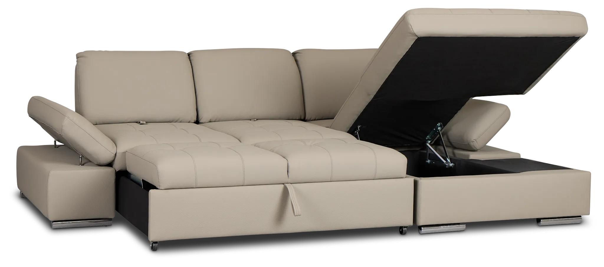 Eden Gray Micro Right Chaise Sleeper Sectional