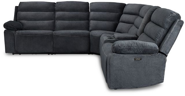 Orion Dark Gray Fabric Medium Triple Power 2-arm Sectional
