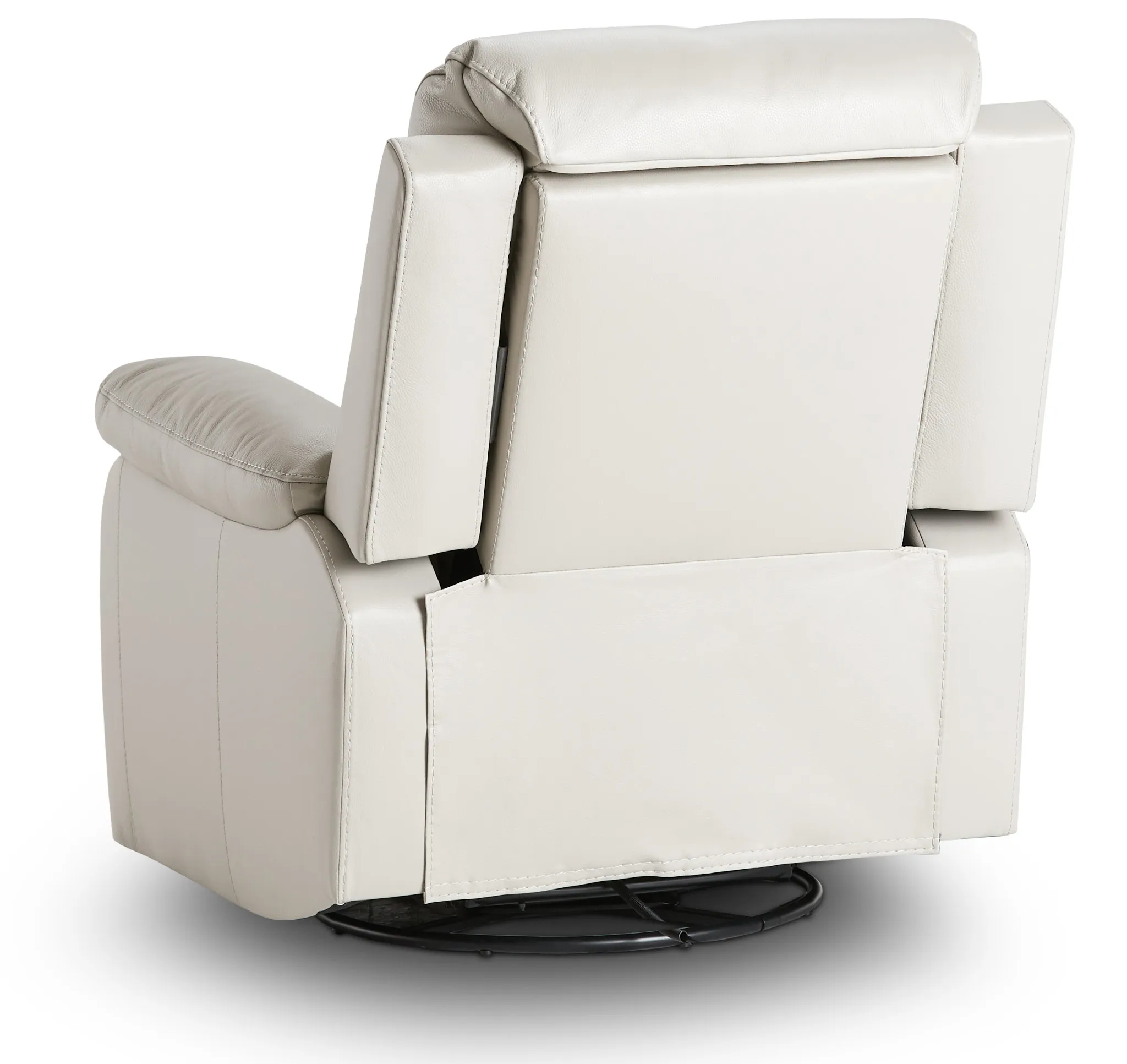 Mason Light Gray Leather Swivel Glider Recliner