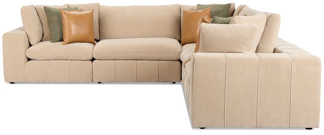 Cruz Light Beige Fabric 5-piece Modular Sectional