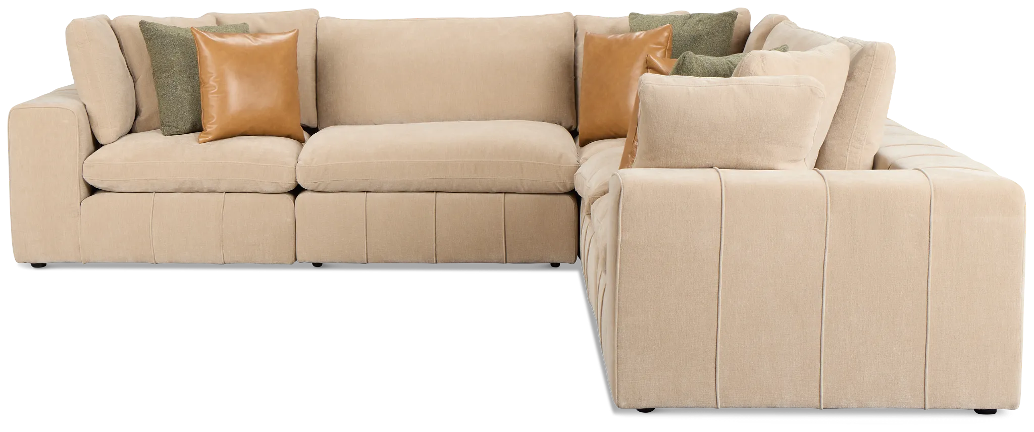Cruz Light Beige Fabric 5-piece Modular Sectional