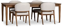 Rockford Light Tone Rect Table & 4 Upholstered Chairs