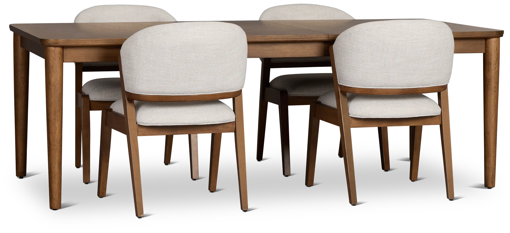Rockford Light Tone Rect Table & 4 Upholstered Chairs