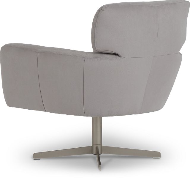 Wynn Light Gray Micro Swivel Accent Chair