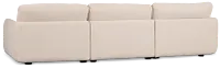 Jules Ivory Velvet 3 Piece Modular Sofa
