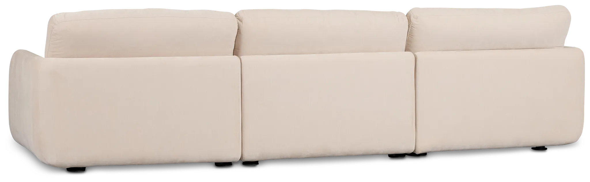 Jules Ivory Velvet 3 Piece Modular Sofa