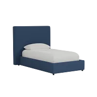 Grayton Revenue Dark Blue 54" Upholstered Platform Bed