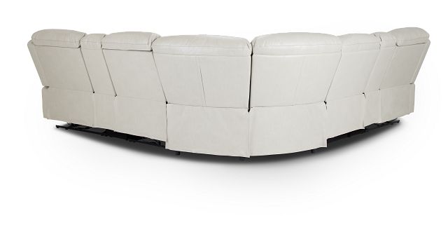 Toby Light Gray Micro Large Triple Power Reclining Two-arm Sectional
