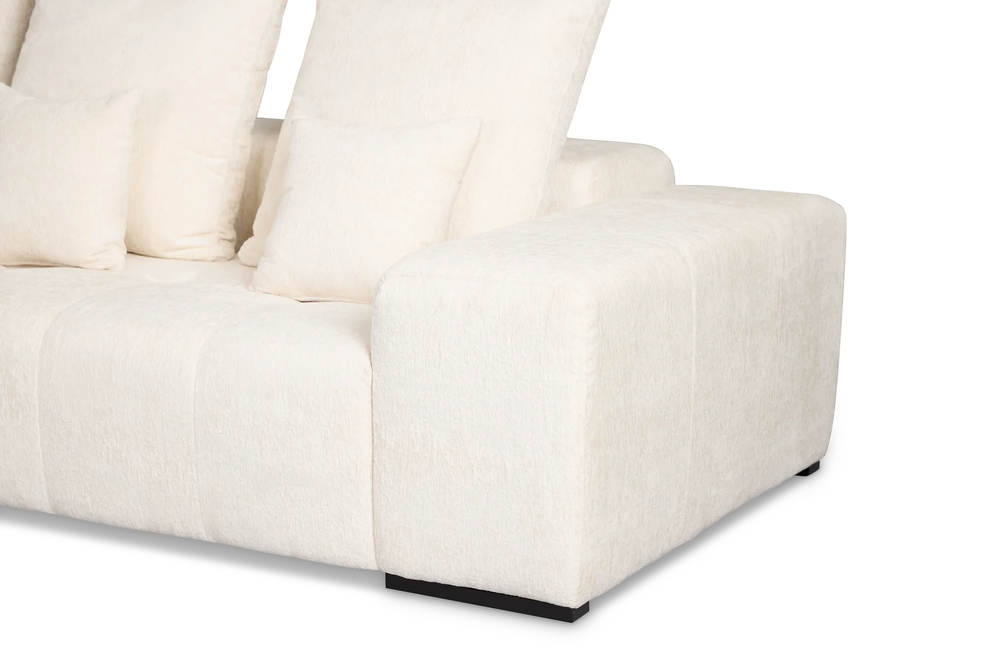 Skylar White Fabric Medium Left Chaise Sectional