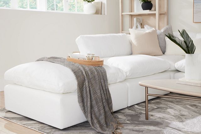 Grant White Fabric 5pc Bumper Sectional