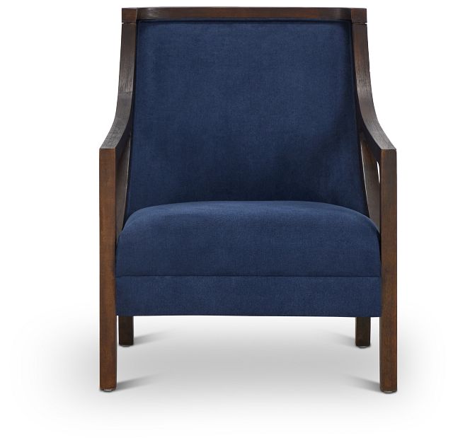 Hopkins Dark Blue Fabric Accent Chair (2)