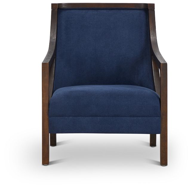 Hopkins Dark Blue Fabric Accent Chair