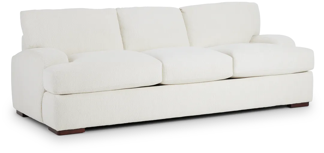 Alpha White Fabric Sofa