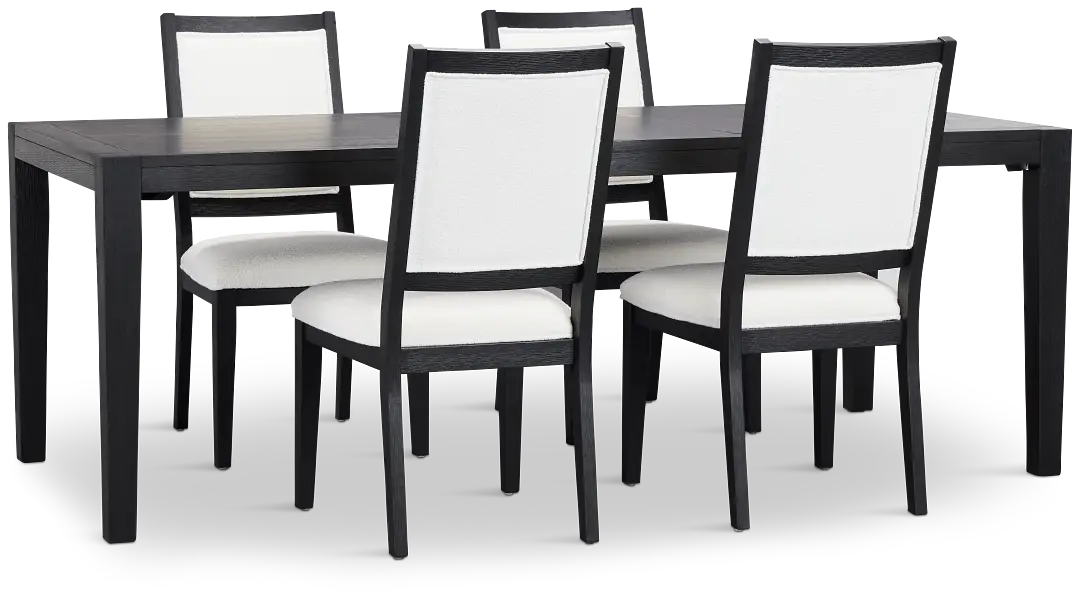 Alden Black Rect Table & 4 Chairs Alden Black Rect Table & 4 Chairs