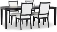 Alden Black Rect Table & 4 Chairs