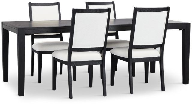 Alden Black Rect Table & 4 Chairs