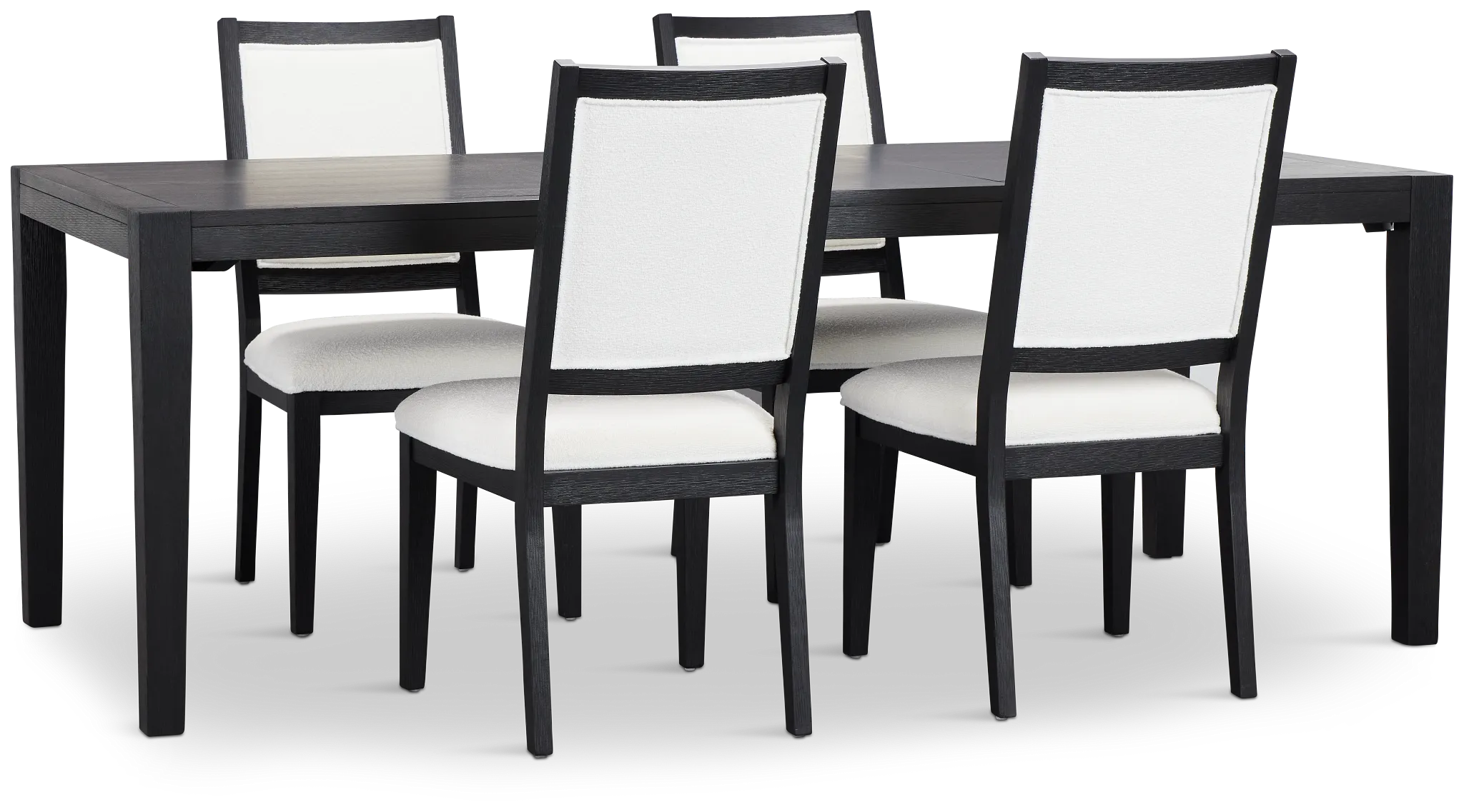 Alden Black Rect Table & 4 Chairs