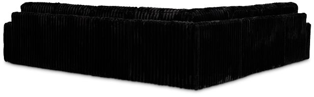 Teddy Black Fabric Large Left Chaise Sectional