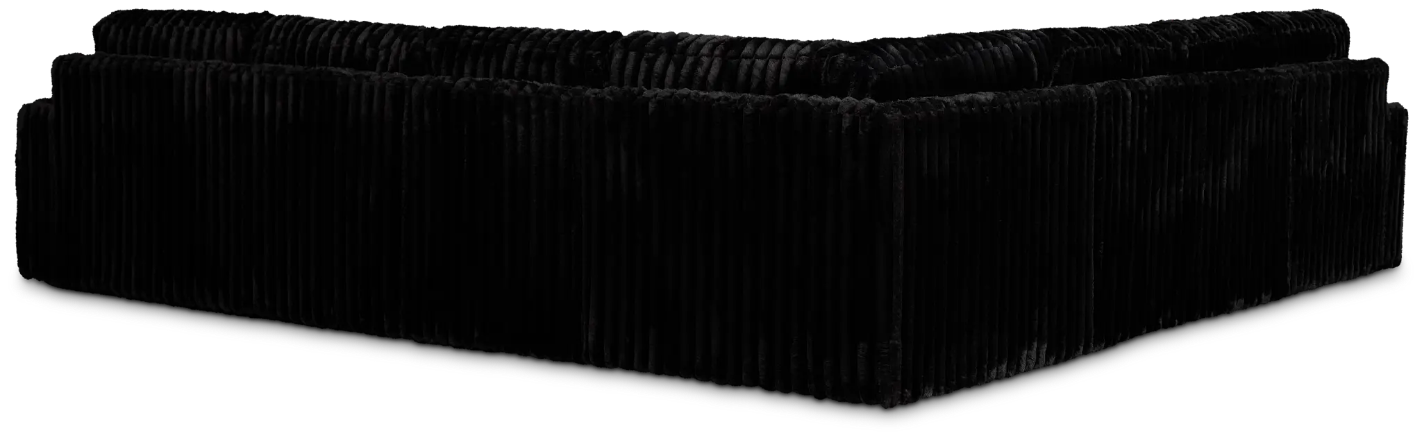 Teddy Black Fabric Large Left Chaise Sectional Teddy Black Fabric Large Left Chaise Sectional