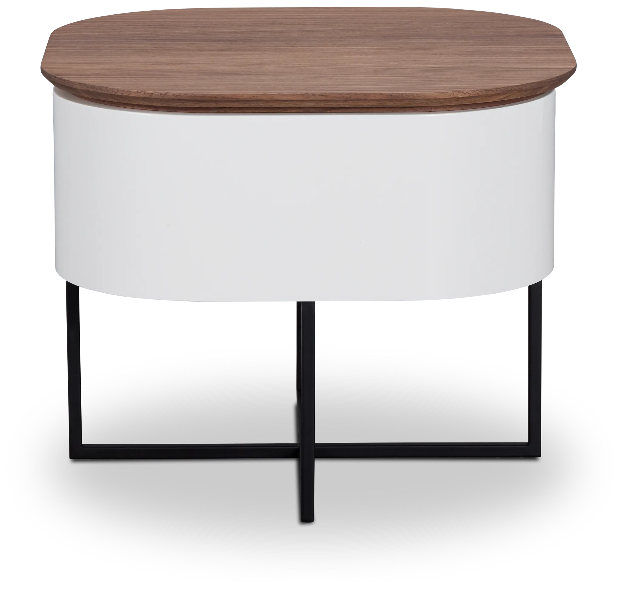 Harlan White Round End Table