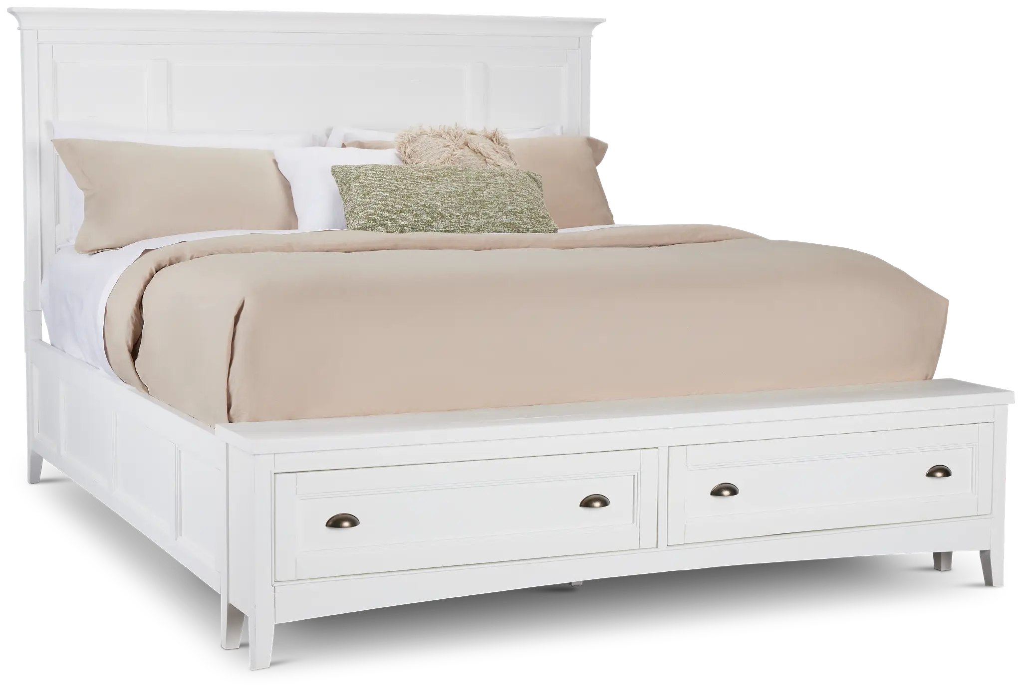 Heron Cove White Panel Bed With Bench Heron Cove White Panel Bed With Bench