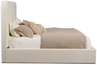 Lyndie Beige Upholstered Platform Bed