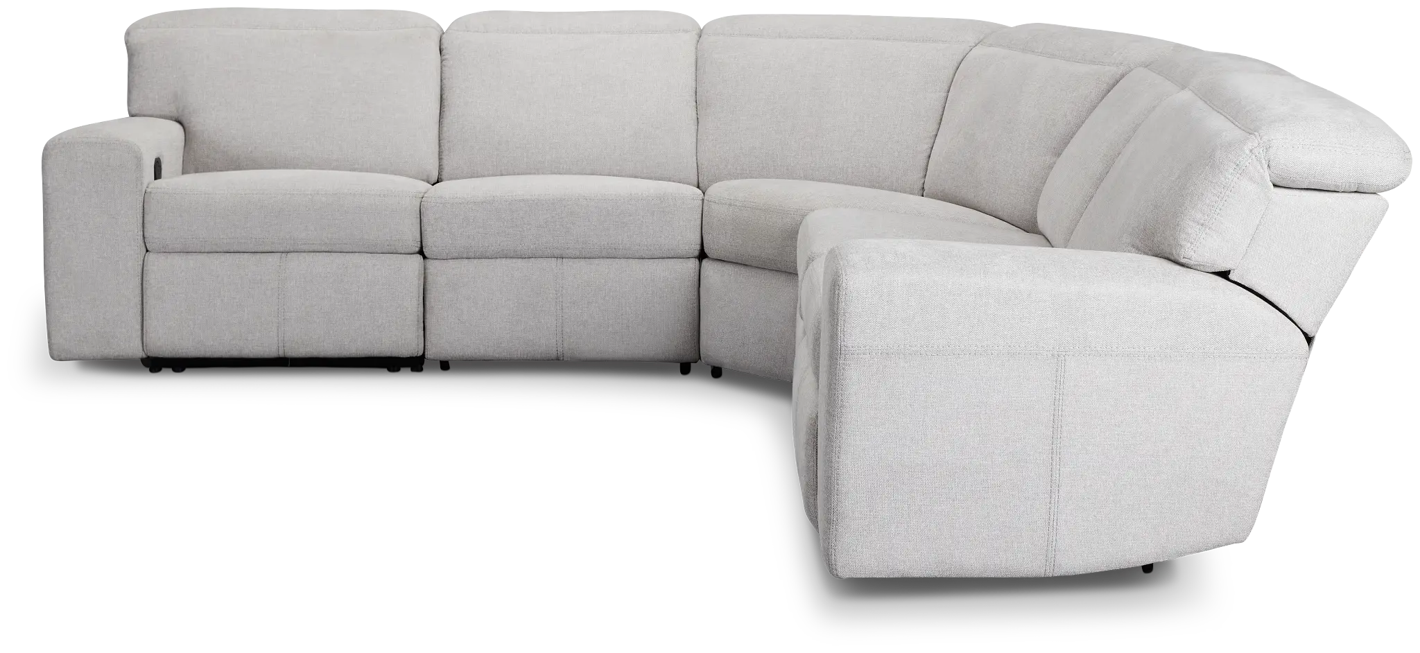 Callum Light Gray Fabric Small Two-arm Manually Reclining Sectional Callum Light Gray Fabric Small Two-arm Manually Reclining Sectional
