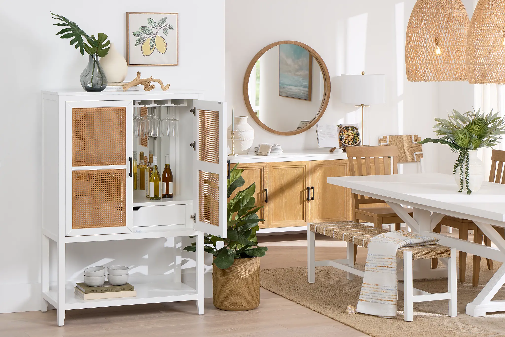 Nantucket Two-tone Woven Bar Cabinet Nantucket Two-tone Woven Bar Cabinet