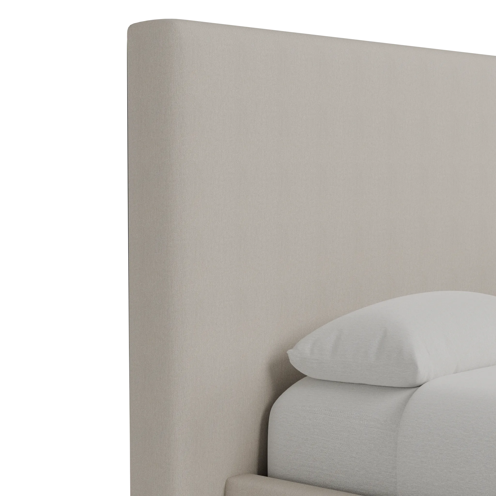 Grayton Revenue Beige 54" Upholstered Platform Bed