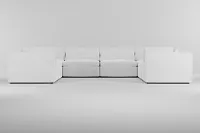 Destin Peyton White Fabric 8-piece Modular Sectional