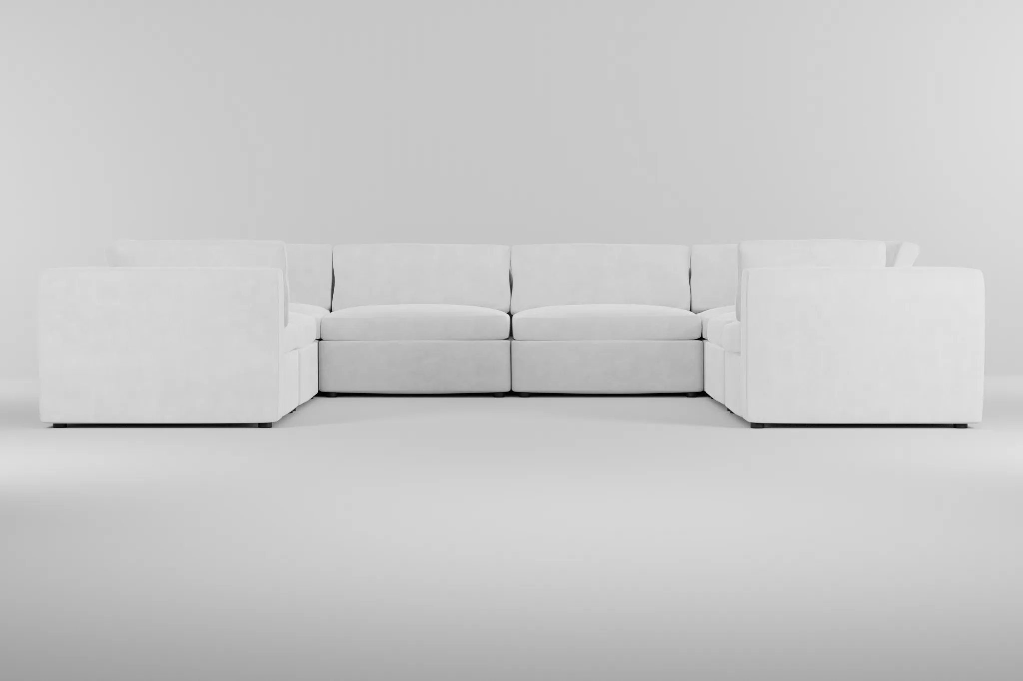 Destin Peyton White Fabric 8-piece Modular Sectional