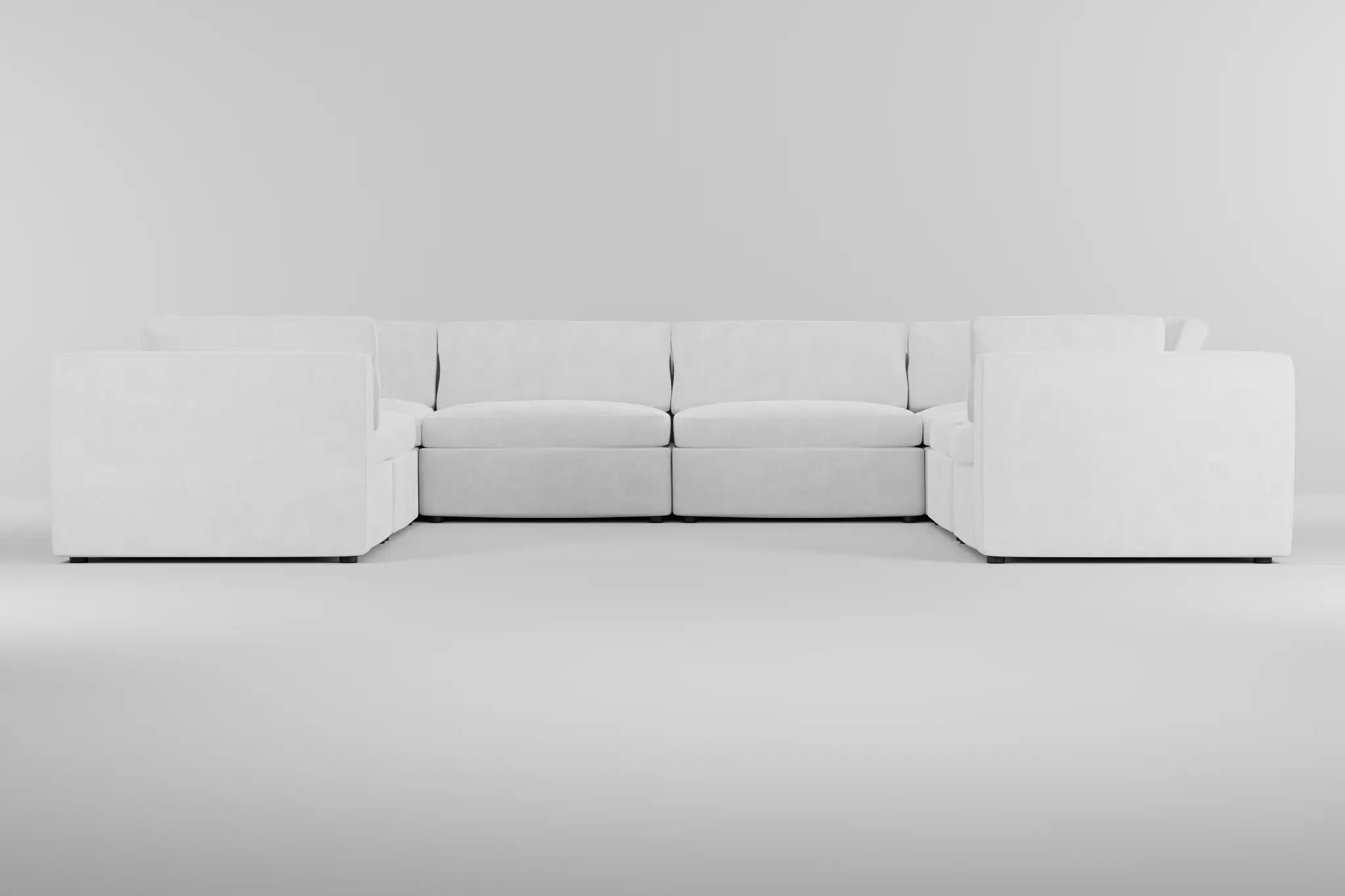 Destin Peyton White Fabric 8-piece Modular Sectional Destin Peyton White Fabric 8-piece Modular Sectional