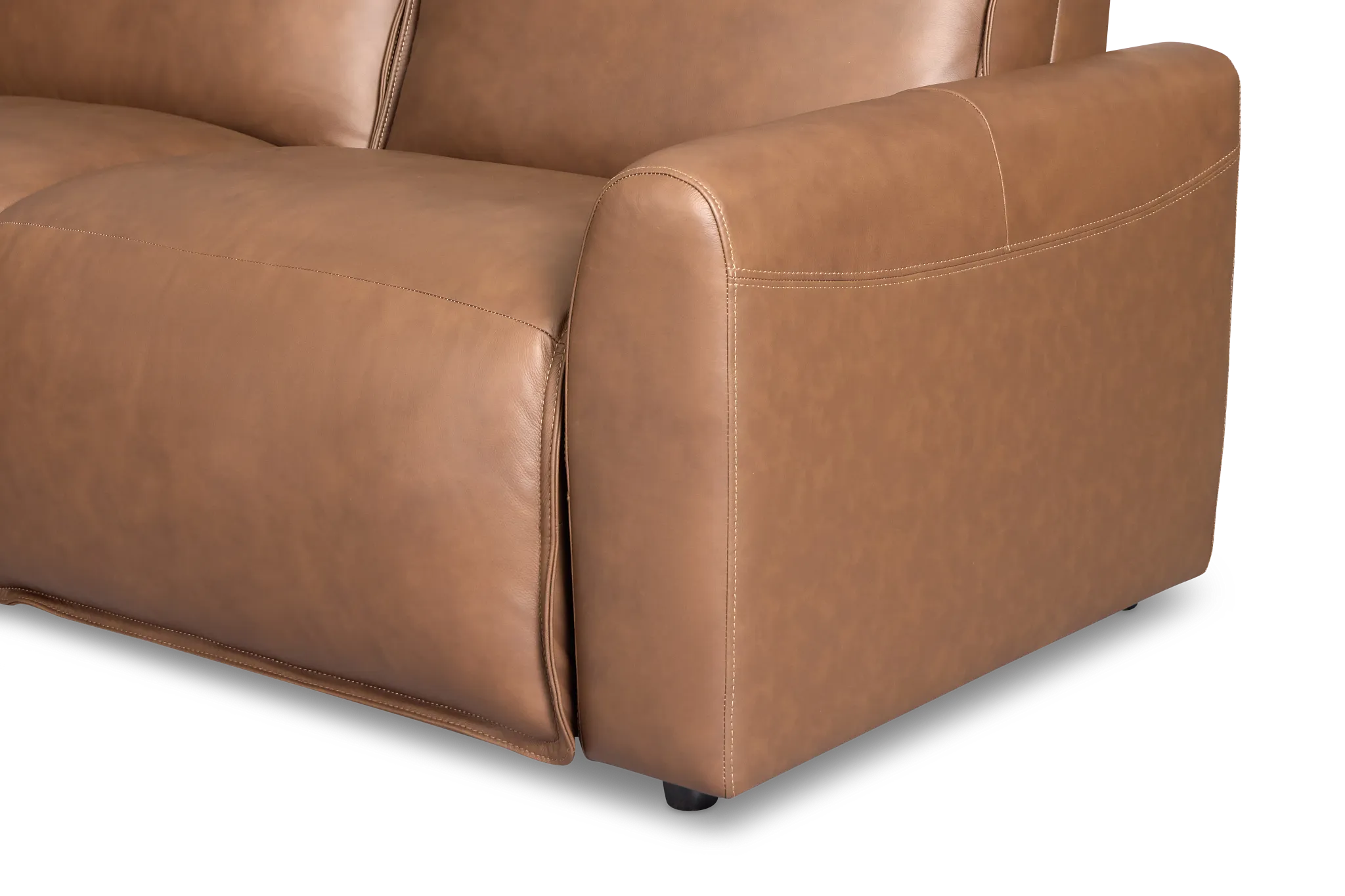 Edison Dark Brown Lthr/vinyl Small Triple Power Reclining Two-arm Sectional