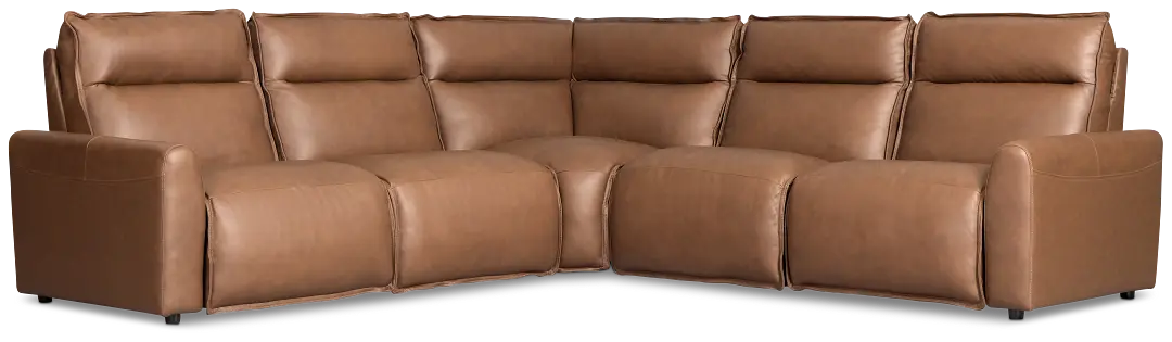 Edison Dark Brown Lthr/vinyl Small Dual Power Reclining Two-arm Sectional Edison Dark Brown Lthr/vinyl Small Dual Power Reclining Two-arm Sectional