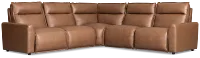 Edison Dark Brown Lthr/vinyl Small Dual Power Reclining Two-arm Sectional