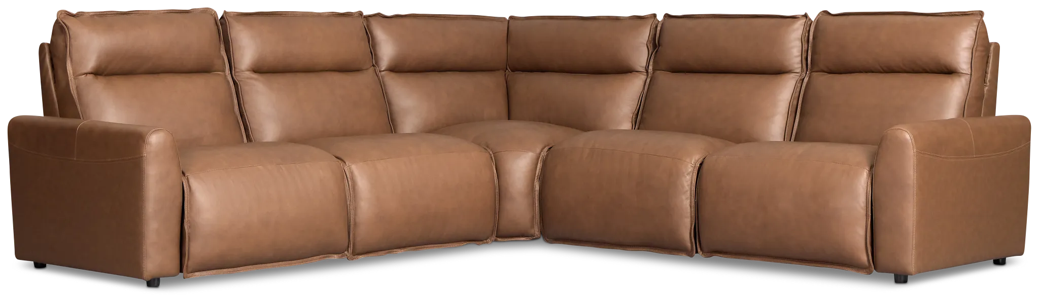 Edison Dark Brown Lthr/vinyl Small Dual Power Reclining Two-arm Sectional