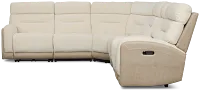 Travis Light Beige Fabric Medium Dual Power 2-arm Reclining Sectional