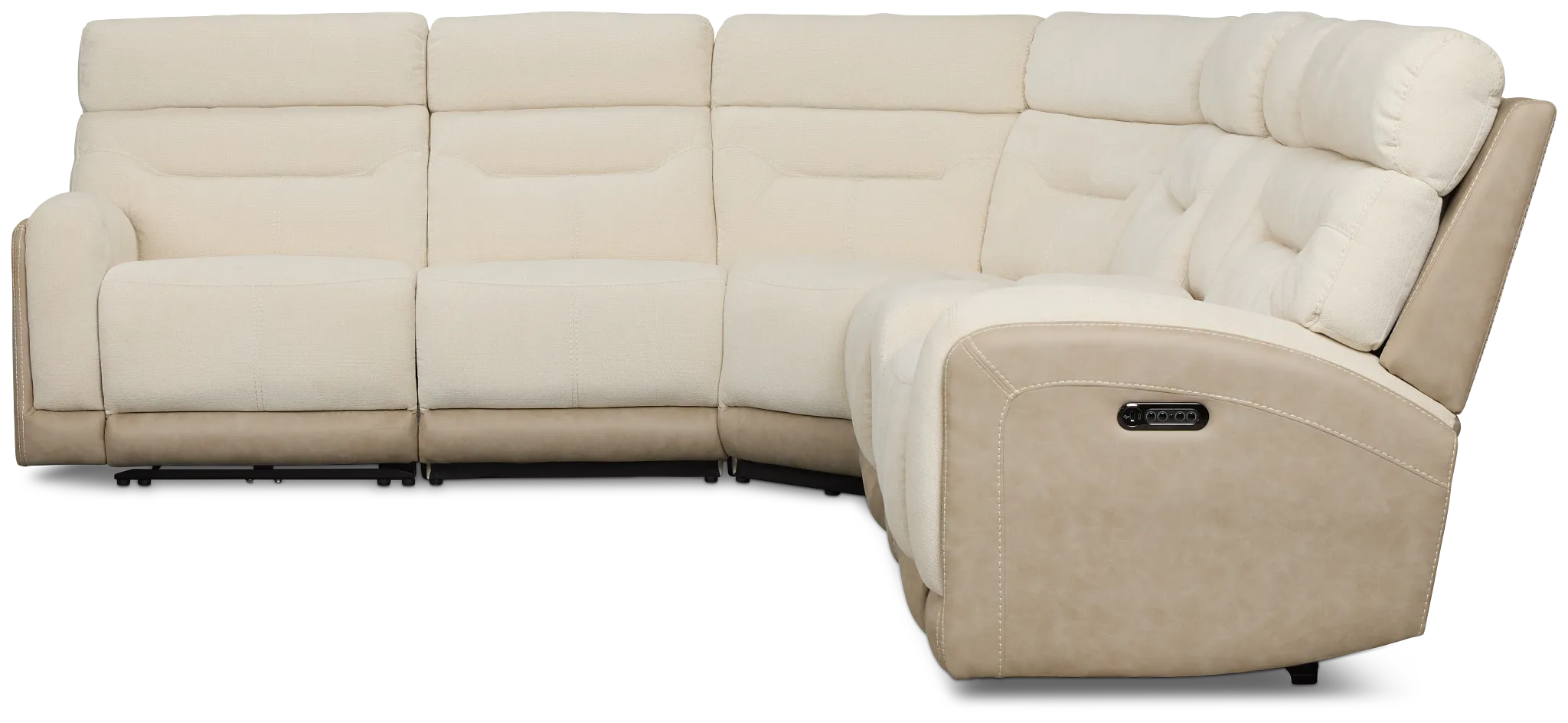 Travis Light Beige Fabric Medium Dual Power 2-arm Reclining Sectional