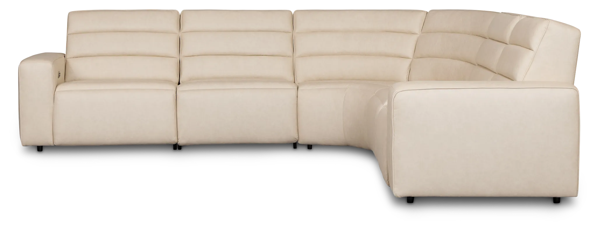Sawyer Ivory Micro Small Dual Power Reclining Two-arm Sectional