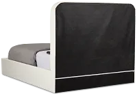 Doral White Curved Upholstered Platform Bed