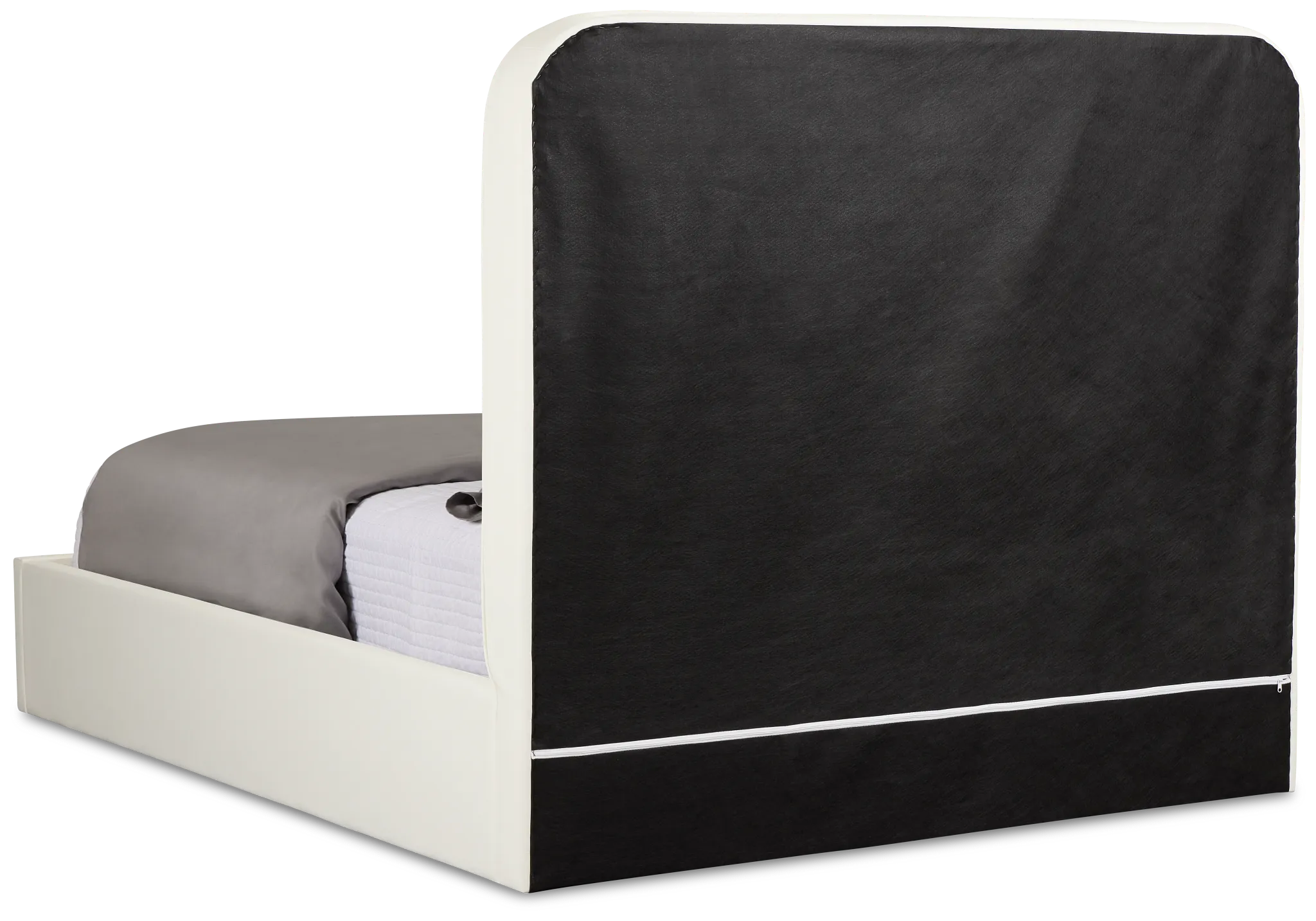 Doral White Curved Upholstered Platform Bed