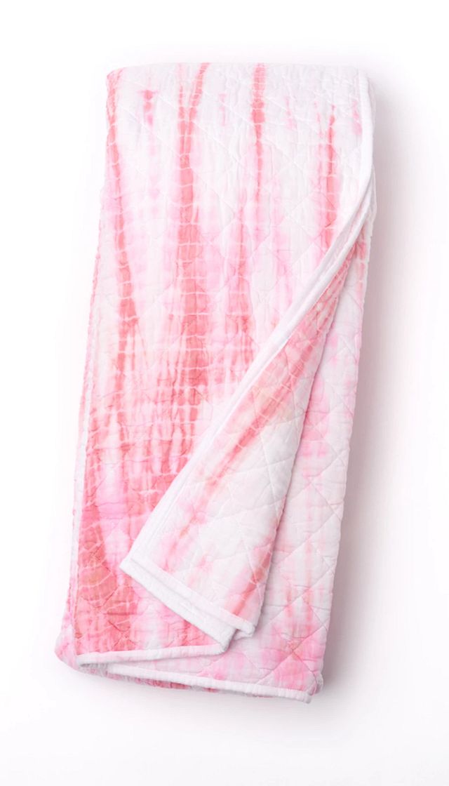 Tie Dye Pink 3 Piece Coverlet Set