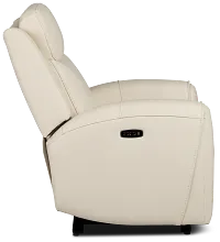 Walker Ivory Lthr/vinyl Power Recliner With Power Headrest