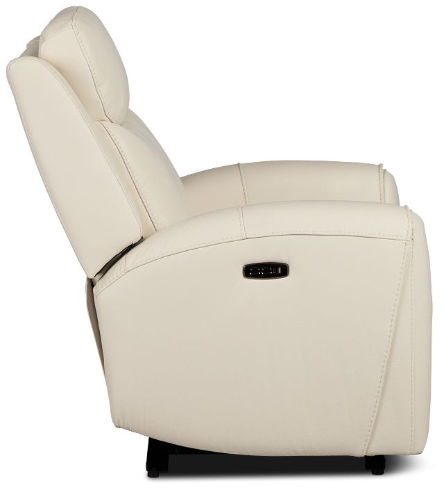 Walker Ivory Lthr/vinyl Power Recliner With Power Headrest