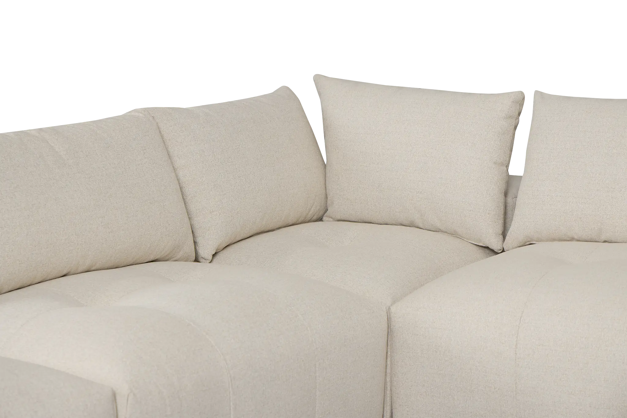 Remi Light Beige Fabric 6-piece Bumper Sectional With Wood Tray Remi Light Beige Fabric 6-piece Bumper Sectional With Wood Tray