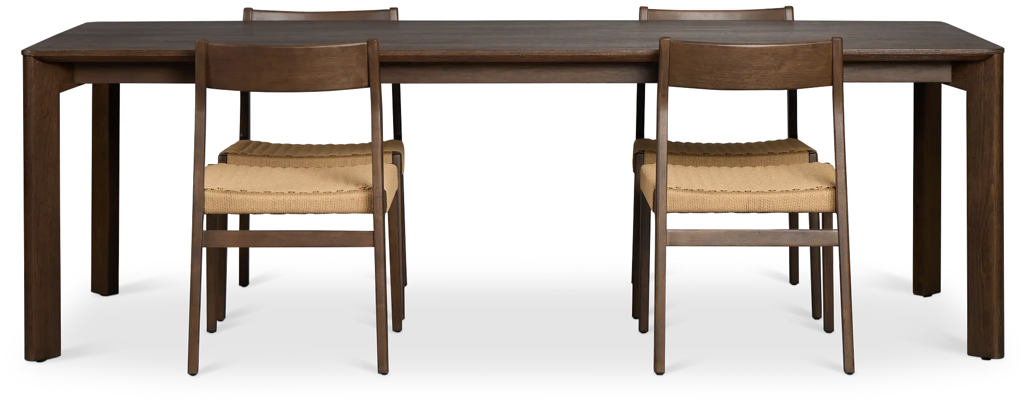 Santorini Dark Tone Rect Table & 4 Woven Chairs Santorini Dark Tone Rect Table & 4 Woven Chairs