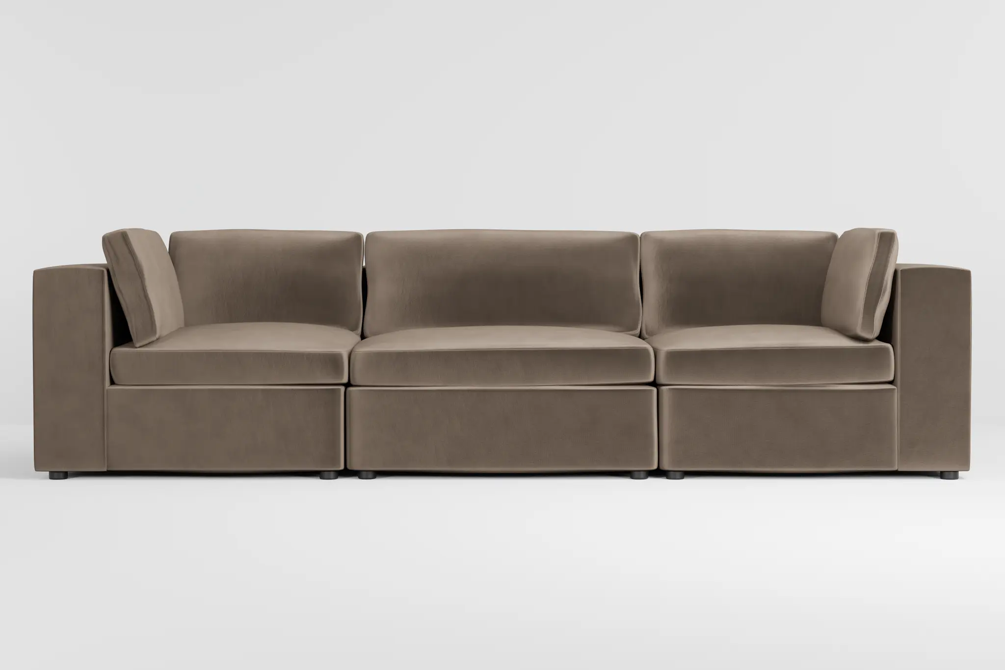 Destin Joya Beige Velvet 3-piece Modular Sofa Destin Joya Beige Velvet 3-piece Modular Sofa