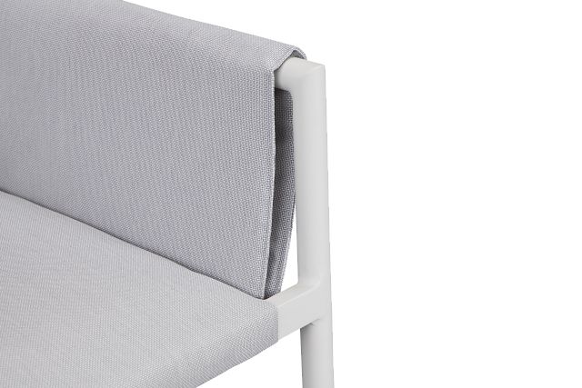 Barbados White Aluminum Sling Arm Chair