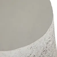 Raina White Stone End Table